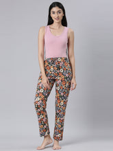 Load image into Gallery viewer, Go Colors Black Cotton Knit Printed Lounge Pants
