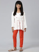 Load image into Gallery viewer, Go Colors Orange Cotton Stretch  Ankle Length Leggings
