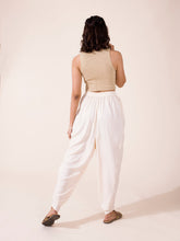 Load image into Gallery viewer, Go Colors Ecru Woven Viscose Harem Dhoti Pant
