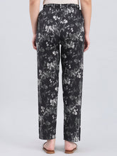 Load image into Gallery viewer, Go Colors Black Woven Viscose Printed Lounge Pants
