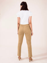 Load image into Gallery viewer, Go Colors Light Brown Linen Pencil Pant
