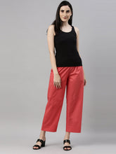 Load image into Gallery viewer, Go Colors Coral Cotton Wide Leg Pants
