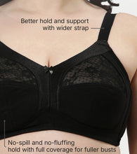 Load image into Gallery viewer, Enamor Innovations Fabcool M-Frame Side Shaper Panel  Women's Cotton Everyday Bra - Non Padded, Wirefree, Full Coverage - A014 (Available in Plus Sizes) (Black)
