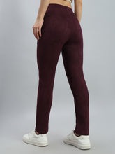 Load image into Gallery viewer, Go Colors Wine Poly Stretch Suede Tregging
