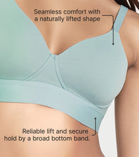 Load image into Gallery viewer, Enamor The Flex T-Shirt Bra for Women Padded, Wire-Free, Medium Coverage, Cotton Everyday Bra - SMB01 (Sage Green)
