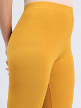 Load image into Gallery viewer, Go Colors Dark Mustard Cotton Stretch Ankle Length Leggings
