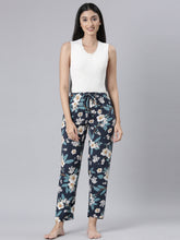Load image into Gallery viewer, Go Colors Black Woven Viscose Printed Lounge Pants
