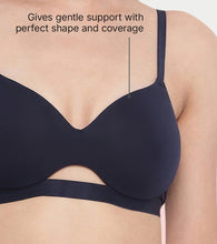 Load image into Gallery viewer, Enamor Innovations CloudSoft, Invisi Neckline Women's Cotton Everyday T-Shirt Bra - Padded, Wirefree, Medium Coverage - A032 (Eclipse)
