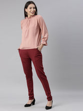 Load image into Gallery viewer, Go Colors Maroon Roma Ponte Pants

