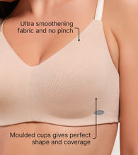 Load image into Gallery viewer, Enamor Ultra-Smoothing Women's Cotton Everyday T-Shirt Bra - No-Pinch, Hidden Lift, Non Padded, Wirefree, High Coverage - A027 (Pale Skin)
