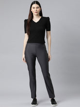 Load image into Gallery viewer, Go Colors Silver Grey Nylon Stretch Bell Bottom
