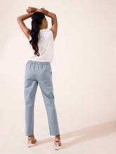 Load image into Gallery viewer, Go Colors Dusty Blue Woven Cotton Stretch Chino Pants
