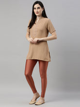 Load image into Gallery viewer, Go Colors Rust Nylon Stretch Shimmer Leggings
