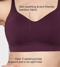 Load image into Gallery viewer, Enamor Innovations Bamboo Bliss, Everyday, Full Support, Women's T-Shirt Bra - Super Soft, Naturally Absorbent &amp; Antimicrobial, Padded, Wirefree, High Coverage- A077 (Grape Wine)
