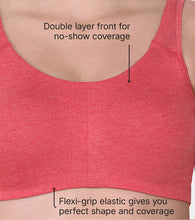 Load image into Gallery viewer, Enamor Low Impact Women's Cotton Everyday Sports Bra - All Day Comfort, Non Padded, Wirefree, High Coverage - SB06 (Tomato Melange)
