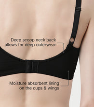 Load image into Gallery viewer, Enamor Innovations Pure Ease Women's, Ultra Smoothening Full Support Everyday Bra - No-Pinch, No-Dig Non Padded, Wirefree, Full Coverage  - F121 (Available in Plus Sizes) (Black)
