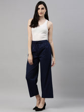 Load image into Gallery viewer, Go Colors Light Navy Cotton Wide Leg Pants
