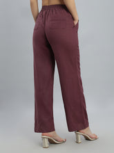 Load image into Gallery viewer, Go Colors Wine Linen Cargo Pants
