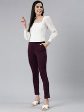 Load image into Gallery viewer, Go Colors Dark Wine Roma Ponte Pants
