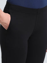 Load image into Gallery viewer, Go Colors Black Ponte Smart Fit Kurti Pant
