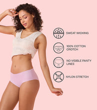 Load image into Gallery viewer, Enamor PH40 Innovations Invisi, All Day Comfort, Mid Waist Hipster Panty for Women - No Visible Panty Lines, Sweat wicking, Free Cut, Full Coverage -  Pack of 1 (Fair Orchid)
