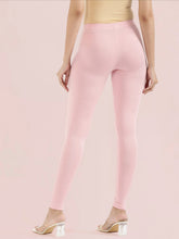 Load image into Gallery viewer, Go Colors Pastel Pink Cotton Stretch Ankle Length Leggings
