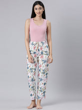Load image into Gallery viewer, Go Colors White Woven Viscose Printed Lounge Pants
