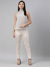 Load image into Gallery viewer, Go Colors Rose Gold Polyester Shiny Pants
