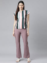 Load image into Gallery viewer, Go Colors Dusty Voilet Nylon Stretch Bell Bottom
