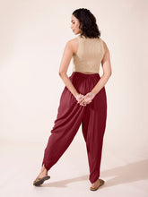 Load image into Gallery viewer, Go Colors Violet Woven Viscose Harem Dhoti Pant
