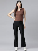 Load image into Gallery viewer, Go Colors Black Nylon Stretch Bell Bottom
