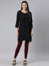Load image into Gallery viewer, Go Colors Bright Maroon Cotton Stretch Ankle Length Leggings

