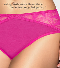 Load image into Gallery viewer, Enamor BambooBliss Lace Trim Brief, Mid Rise, 3/4th Back Coverage - IP25 (Queen Pink)
