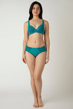 Load image into Gallery viewer, Amante Glam Padded Non-Wired Plunge Bra - Deep Lagoon 05501
