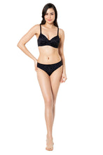 Load image into Gallery viewer, Amante Smooth Charm Padded Non-Wired T-Shirt Bra - Black Dot Print 10606
