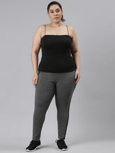 Load image into Gallery viewer, Go Colors Antra Melanges Cotton Stretch Side Stripes Active Leggings
