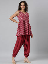 Load image into Gallery viewer, Go Colors Rusty Pink Viscose Stretch Harems
