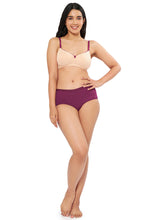 Load image into Gallery viewer, Amante Comfort Dream Padded Non-wired T-shirt Bra - Hazelnut &amp; Plum Caspia 91901
