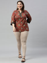 Load image into Gallery viewer, Go Colors Khaki Cotton Stretch Ankle Length Leggings
