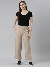 Load image into Gallery viewer, Go Colors Beige Roma Ponte Wide Pants
