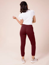 Load image into Gallery viewer, Go Colors Maroon Cotton Poly Stretch Cuffed Joggers
