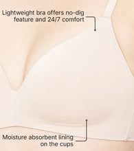 Load image into Gallery viewer, Enamor Innovations Invisibra, Ultra smooth, Flexi Wire Lift, Bonded, Women's T-Shirt Bra - Seamless, No-Pinch, Padded, Wirefree, Medium Coverage - F084 (Nude)
