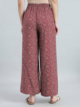 Load image into Gallery viewer, Go Colors Red Woven Viscose Printed Palazzo
