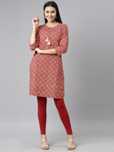 Load image into Gallery viewer, Go Colors Cherry Cotton Stretch Ankle Length Leggings-Tall
