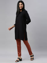 Load image into Gallery viewer, Go Colors Rust Polyester Shiny Pants
