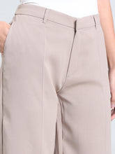 Load image into Gallery viewer, Go Colors Light Chocolate Crepe Wide Trouser
