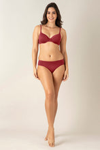 Load image into Gallery viewer, Amante Satin Edge Padded Wired  Bra - Red Dahlia 10115
