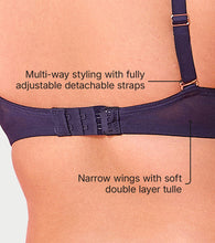 Load image into Gallery viewer, Enamor F193 Padded Wire-Free Medium Coverage Glam Scroll Plunge Bra - Aqua Swill

