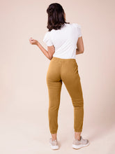 Load image into Gallery viewer, Go Colors Mustard Cotton Poly Stretch Cuffed Joggers
