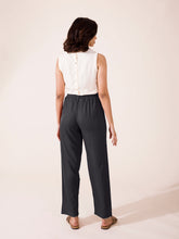 Load image into Gallery viewer, Go Colors Silver Grey Woven Viscose Casual Pants

